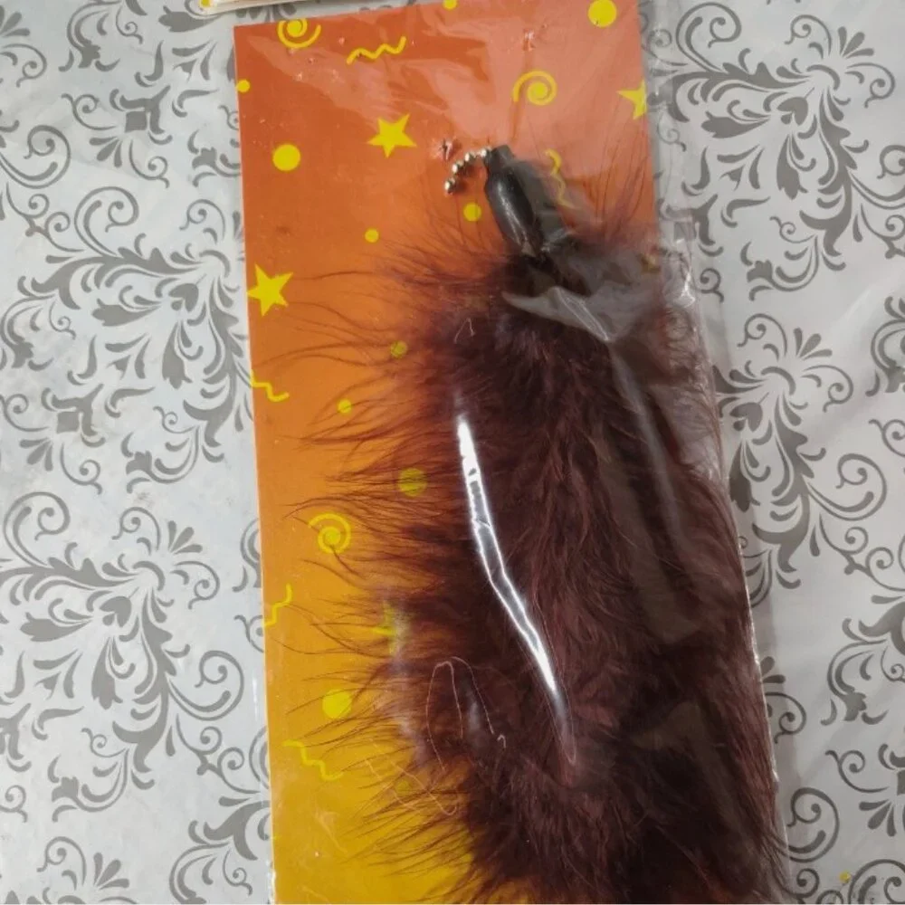 Lot of 3 Lazy Pet Interactive Tail Tease Cat Toy Brown, Green, & Yellow